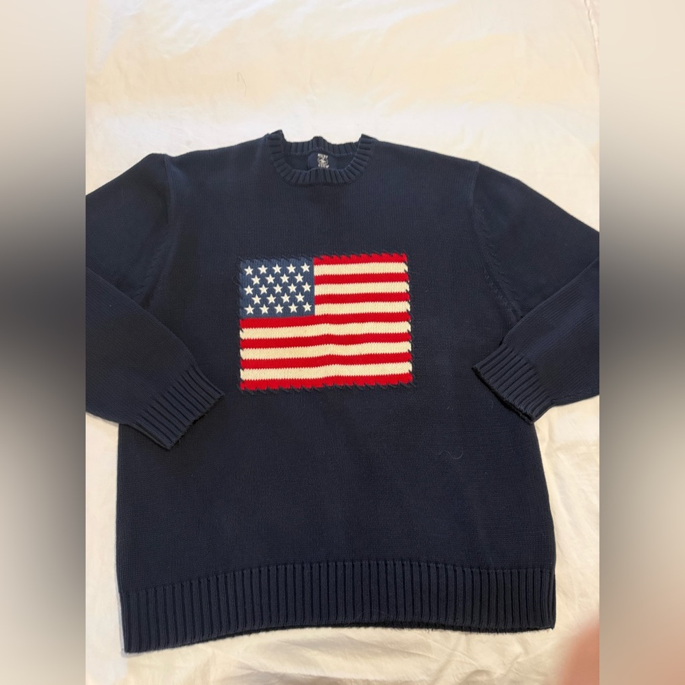 Knit American Flag Sweater USA EUC 0864